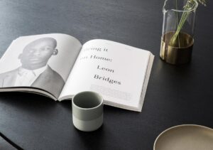 A book sitting open on top of a table.